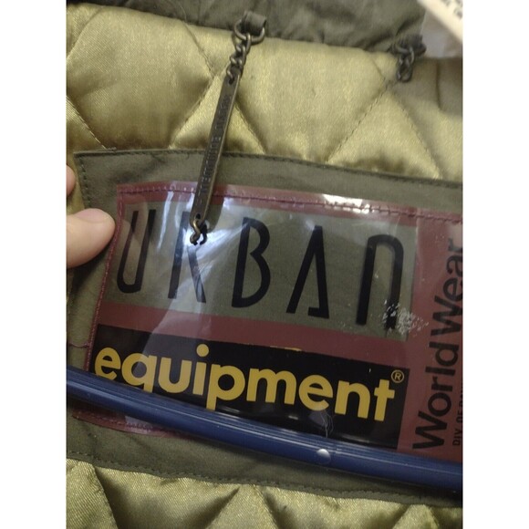 Vintage Urban Equipment Green Military Style Bomber Aviator Jacket W Hood Sz L - Picture 9 of 16